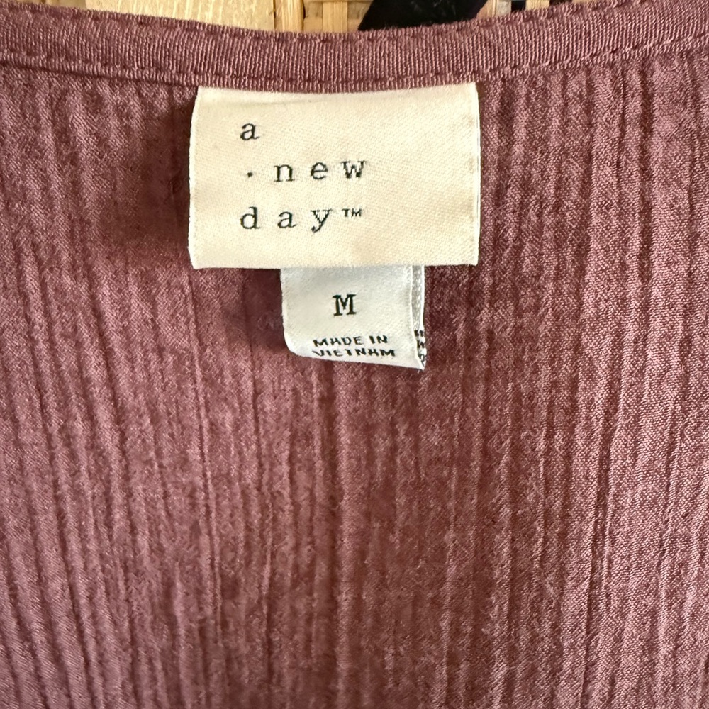 a new day Dusty Rose Textured Blouse - Picture 2 of 15